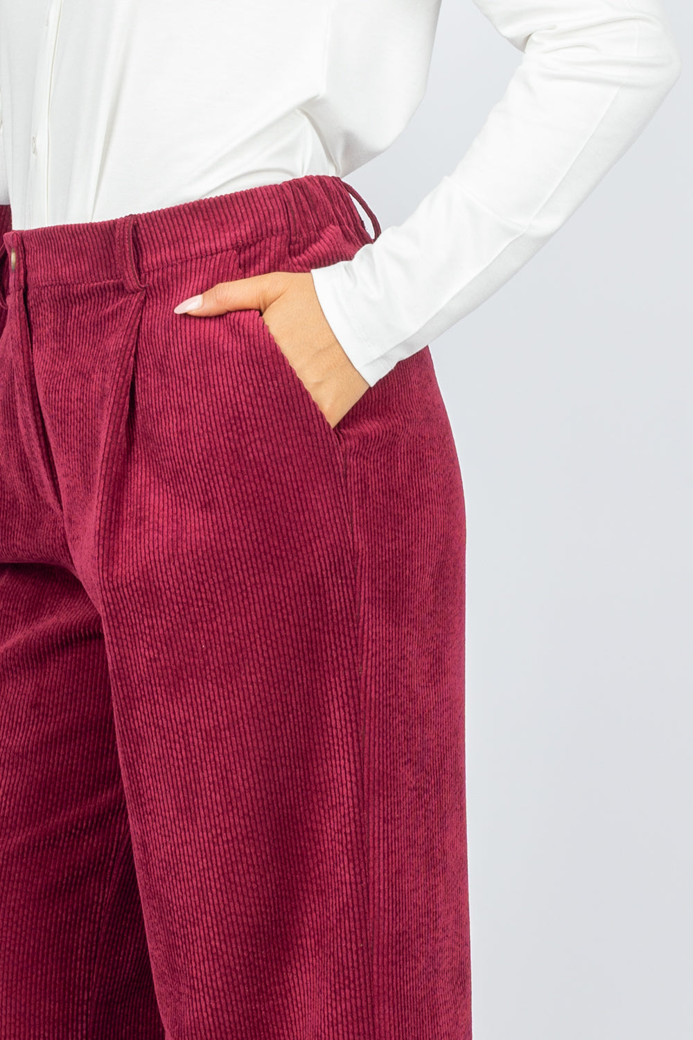 DIXIE - P845K202 - PANTALONE CON PINCES IN VELLUTO