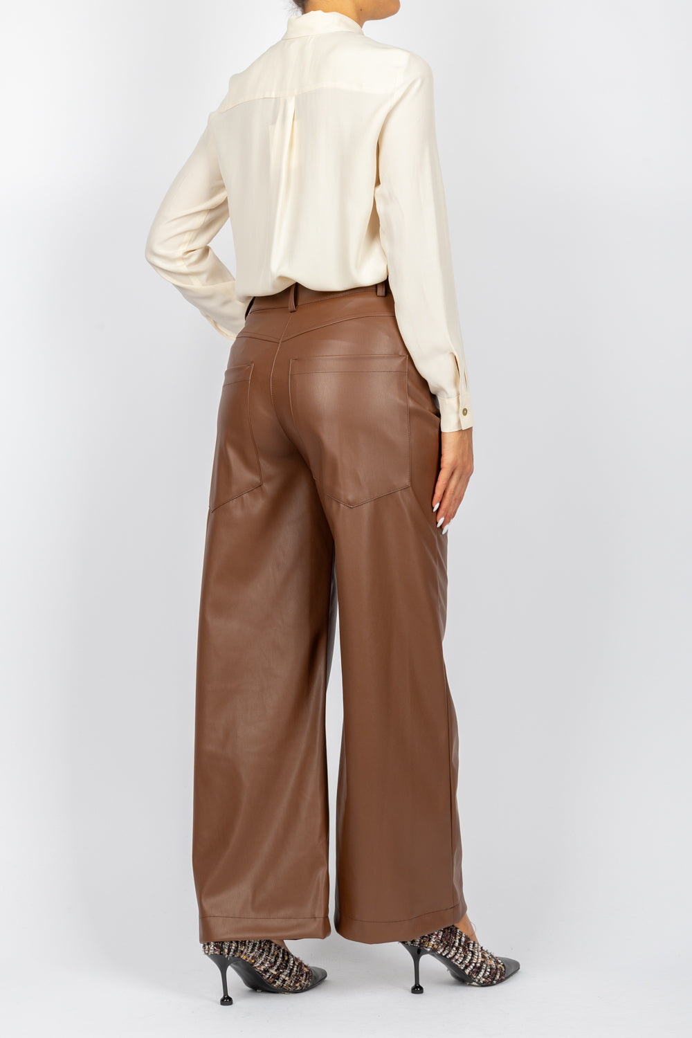 DIXIE - P845K218 - PANTALONE ECOPELLE PALAZZO