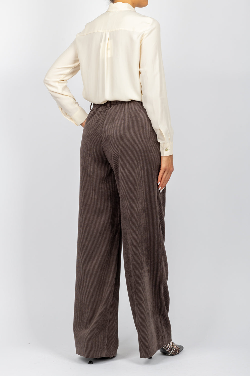 DIXIE - P845K202 - PANTALONE CON PINCES IN VELLUTO