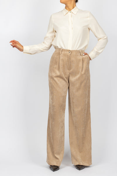 DIXIE - P845K202 - PANTALONE CON PINCES IN VELLUTO