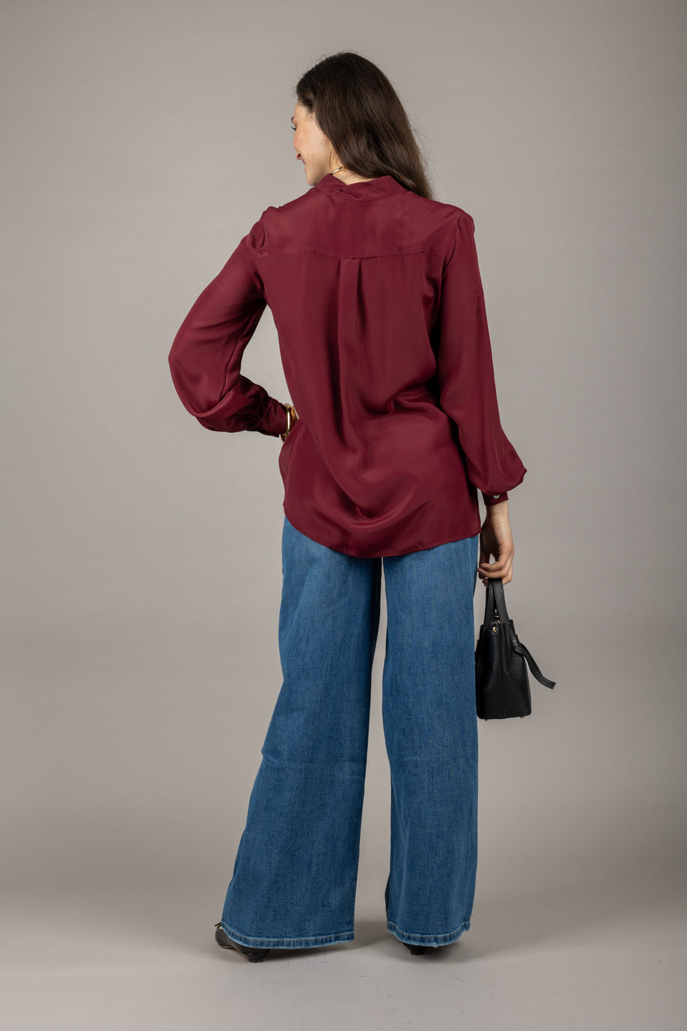 EMUNA - CM13-0061 - CAMICIA SCOLLO COREANA CON TASCHINO