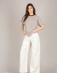 TENSIONE IN - GIUSI-PAINT - JEANS PALAZZO CON TASCONI BURRO