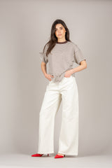 TENSIONE IN - GIUSI-PAINT - JEANS PALAZZO CON TASCONI BURRO