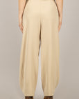 TENSIONE IN - 26P4046 - PANTALONE BALLOON CON PINCES SABBIA