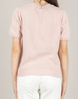 TENSIONE IN - D75630 - MAGLIA MANICA CORTA A ROMBI ROSA/MILITARE/PANNA