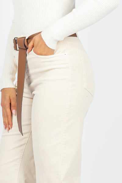 HAVEONE - PLS-M250 - PANTALONE MANDY VELLUTO CON RISVOLTO