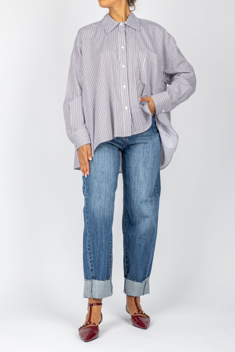 HAVEONE - CVI-M022 - CAMICIA OVER A RIGHE FINE