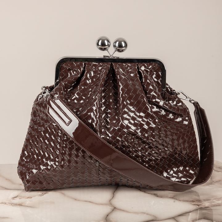 STORY - CLUTCH GRANDE INTRECCIATA IN VINILE