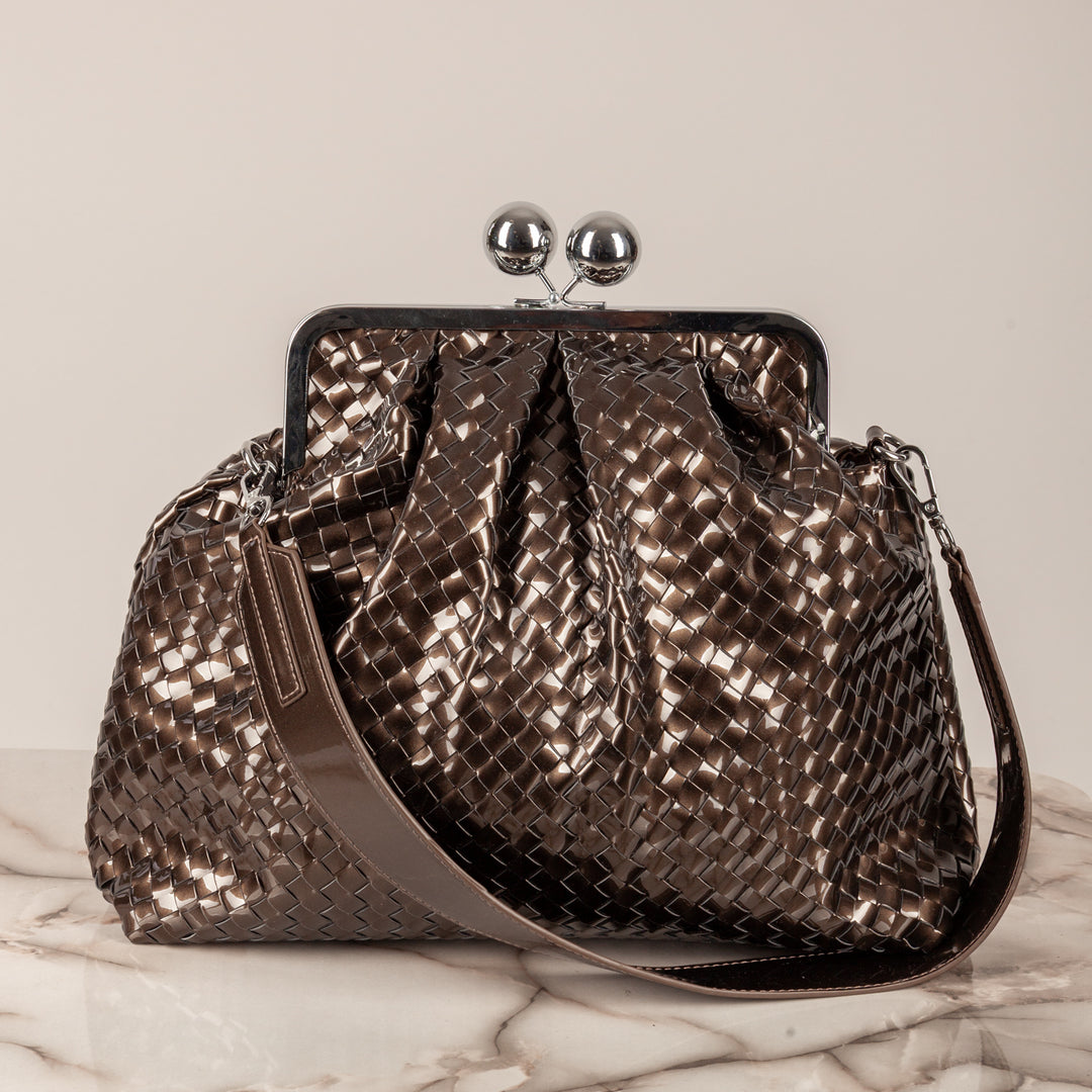 STORY - CLUTCH GRANDE INTRECCIATA IN VINILE