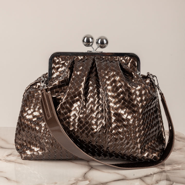STORY - CLUTCH GRANDE INTRECCIATA IN VINILE