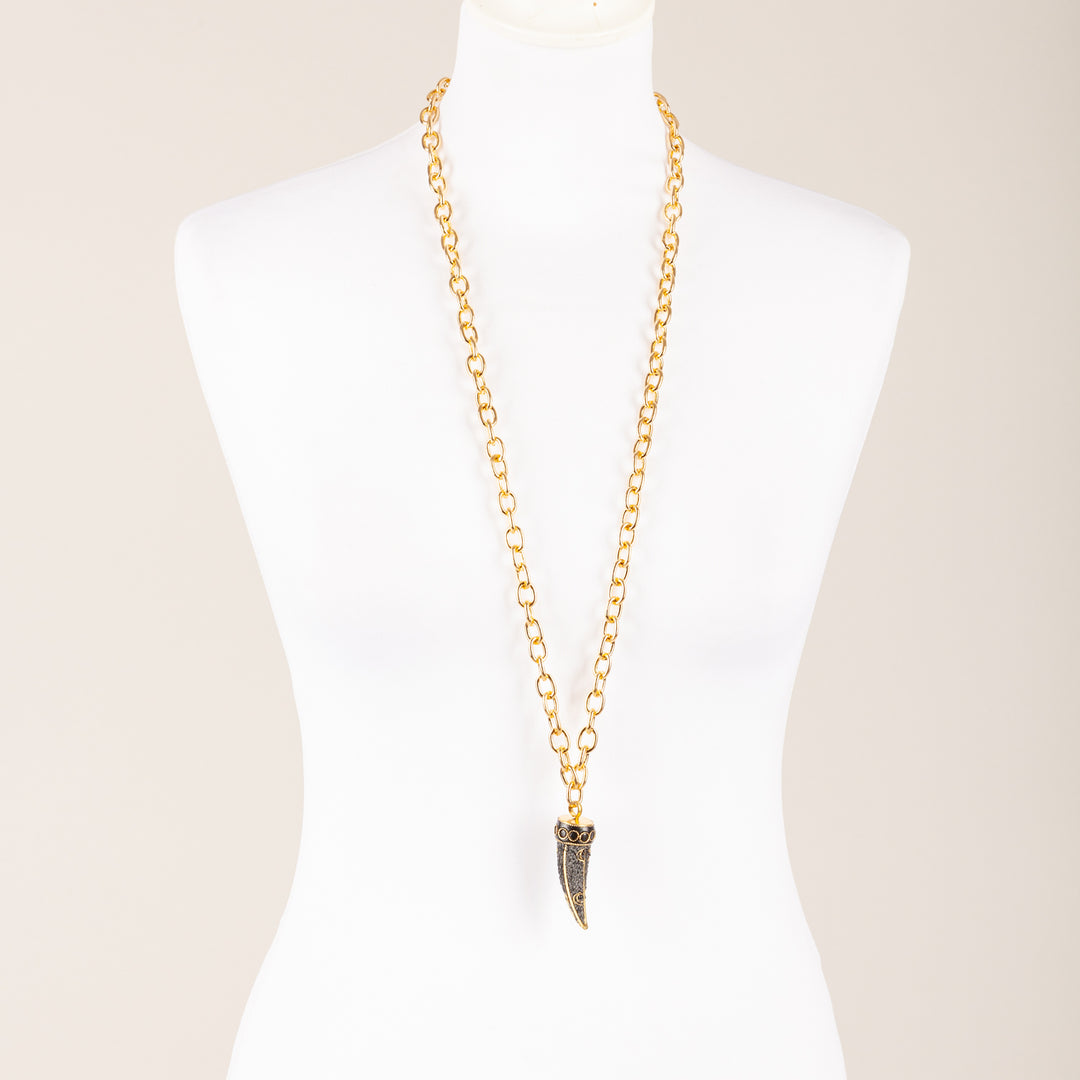 STORY - COLLANA CON CORNO DECORATO