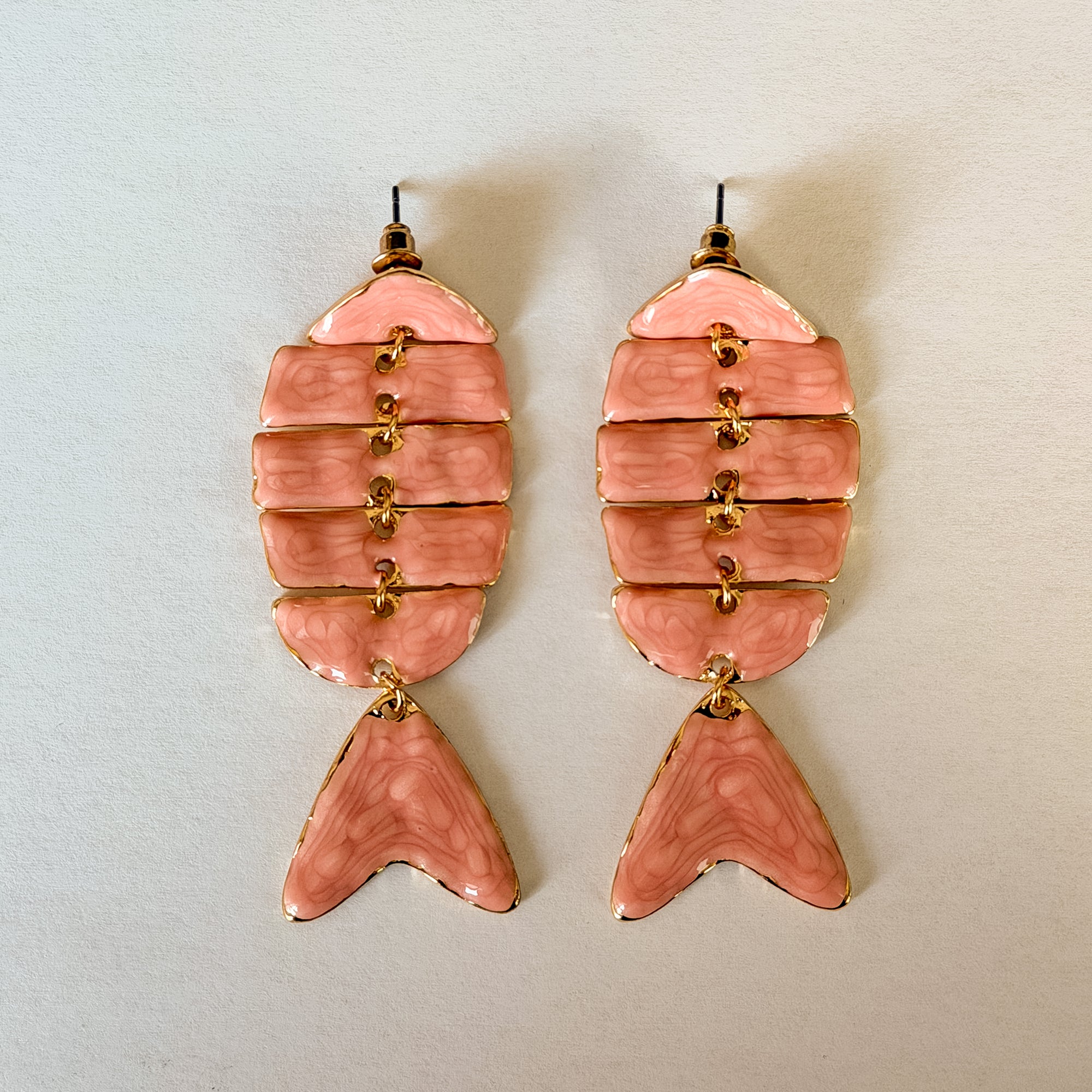 EMUNA' - ORECCHINI PESCE ROSA/ORO