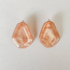 EMUNA' - ORECCHINI CON CLIP GEOMETRICI ROSA