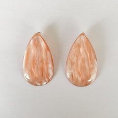 EMUNA' - ORECCHINI CON CLIP A GOCCIA ROSA