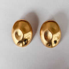 EMUNA' - ORECCHINI OVALI MARTELLATI ORO
