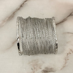 EMUNA' - BRACCIALE POLSIERA MULTIFILI ARGENTO