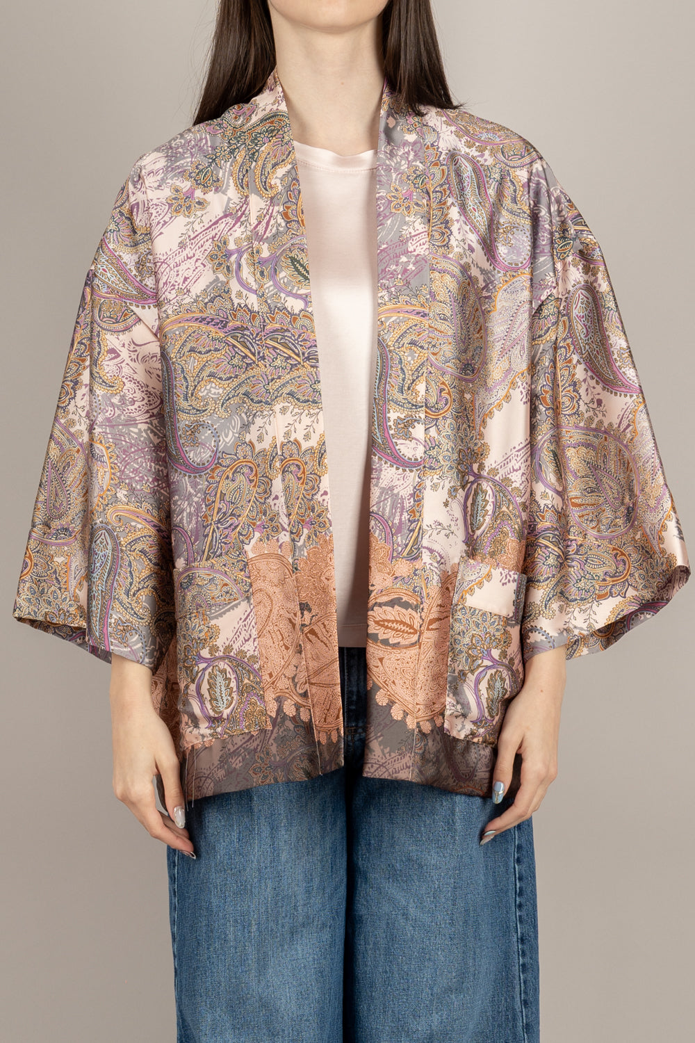 DIXIE - JDHP1OI - KIMONO FANTASIA IN SATIN ROSA