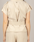 DIXIE - LAIDYDI - GILET CON FUSCIACCA SABBIA