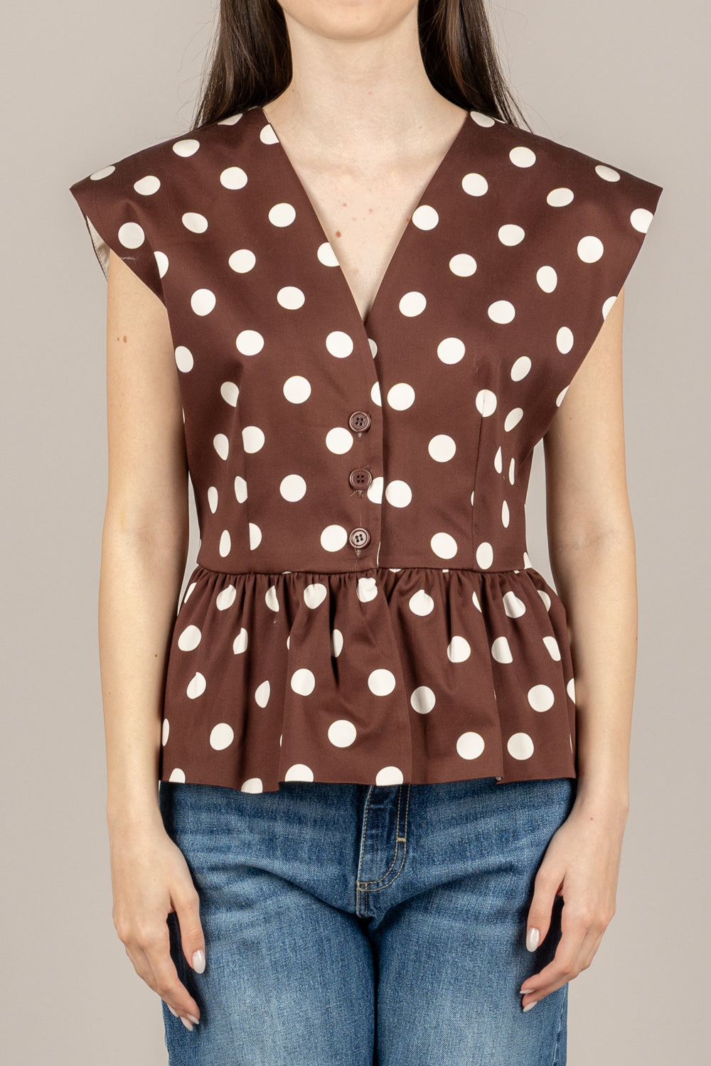 DIXIE - LAIO1RQ - GILET A POIS CON BALZE MORO