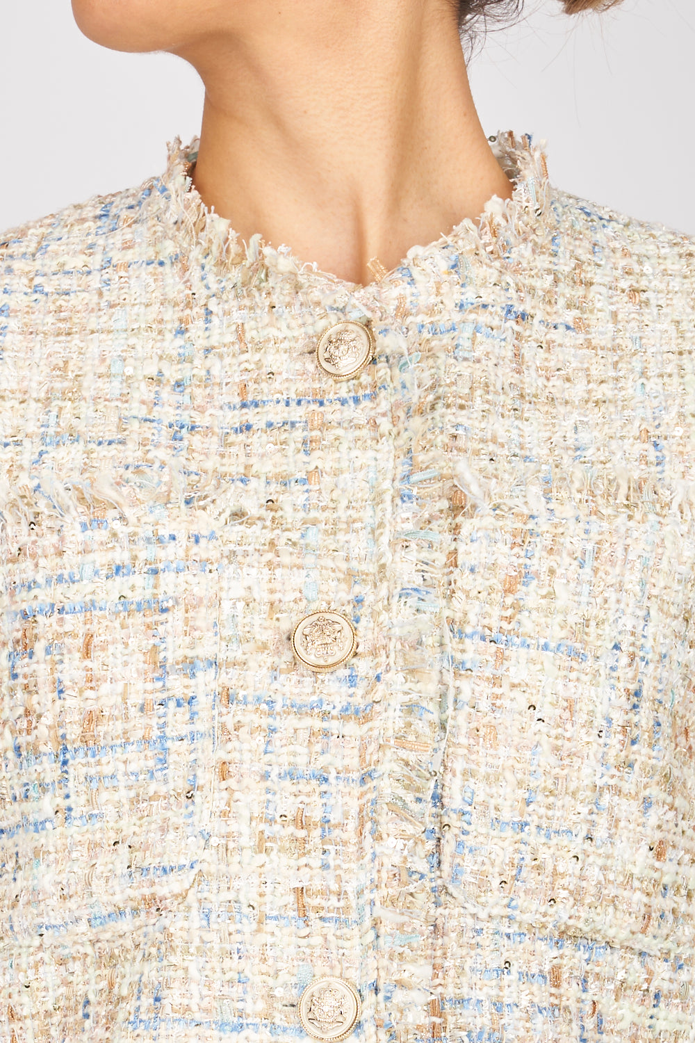 VICOLO - TB0988 - GIACCA CROP IN BOUCLE'