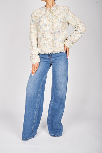 VICOLO - TB0988 - GIACCA CROP IN BOUCLE'