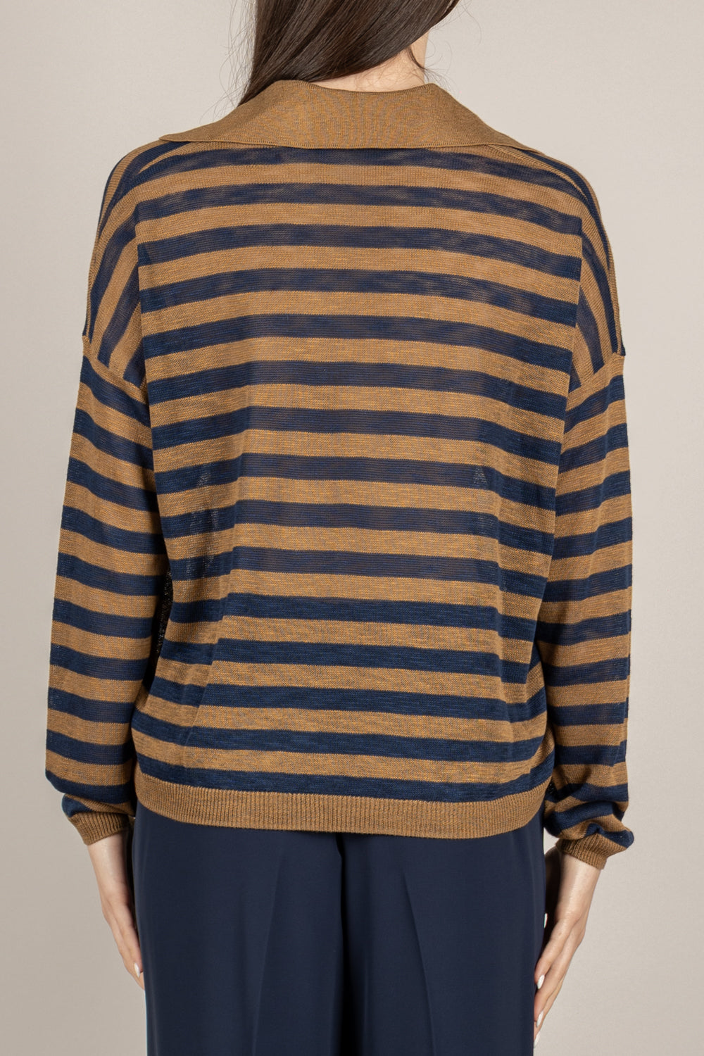 DIXIE - M833A054X - MAGLIA BLU/TABACCO