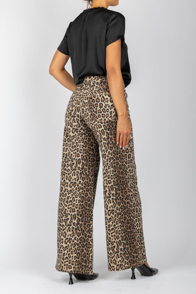 MOTEL - MO1774 - JEANS PALAZZO ANIMALIER