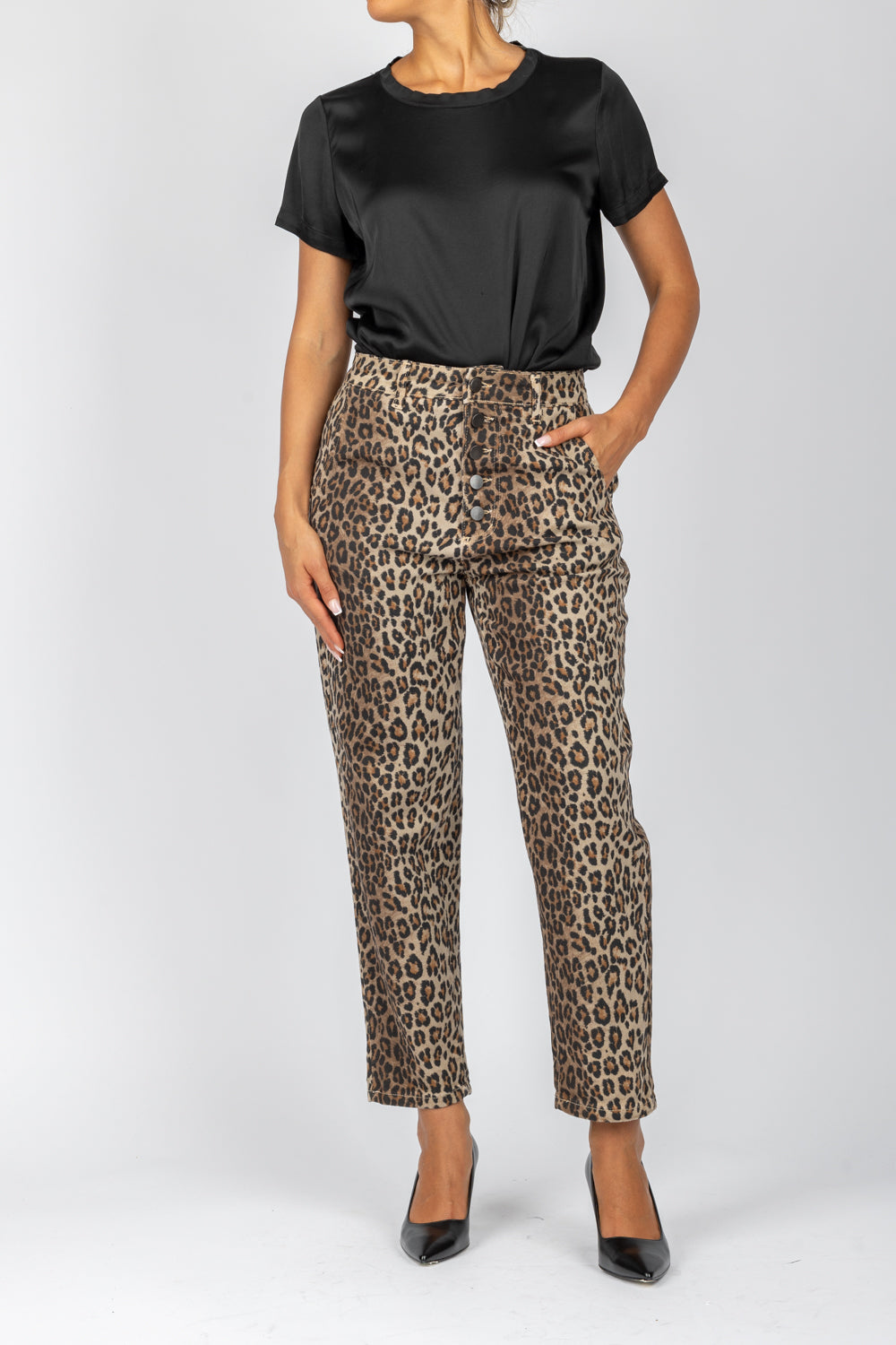 MOTEL - MO1775 - JEANS SIGARETTA ANIMALIER