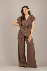 DIXIE - P319A212 - PANTALONE PALAZZO FLUIDO MORO