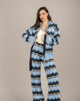 TENSIONE IN - P6HMG40A414 - CARDIGAN FANTASIA CON CINTA LIGHT BLUE