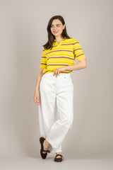 TENSIONE IN - PA5563 - MAGLIA POLO A RIGHE MULTICOLOR PAGLIA/TARGIN/BEIGE/ACERBO