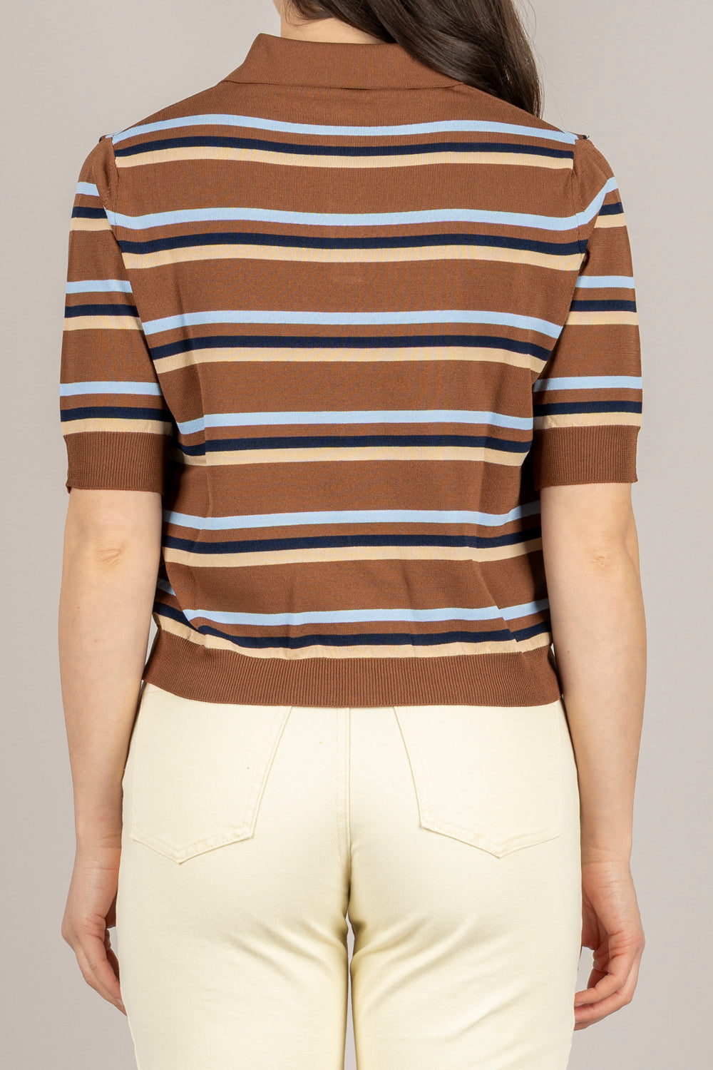 TENSIONE IN - PA5563 - MAGLIA POLO A RIGHE MULTICOLOR TARGIN/BEIGE/BLU/AZZURRO