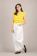 TENSIONE IN - PA5574 - MAGLIA RIGATA CON SPALLINE PAGLIA/TARGIN/ACERBO