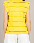TENSIONE IN - PA5574 - MAGLIA RIGATA CON SPALLINE PAGLIA/TARGIN/ACERBO