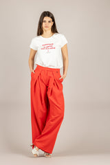 DIXIE - PDUR1MI - PANTALONE CON PINCES ROSSO