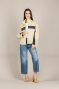TENSIONE IN - PE260097 - GIUBBINO CON BANDA BEIGE GHIACCIO