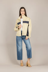TENSIONE IN - PE260097 - GIUBBINO CON BANDA BEIGE GHIACCIO