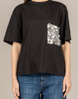 TENSIONE IN - PE260112 - T-SHIRT TASCA PAILLETTES NERO