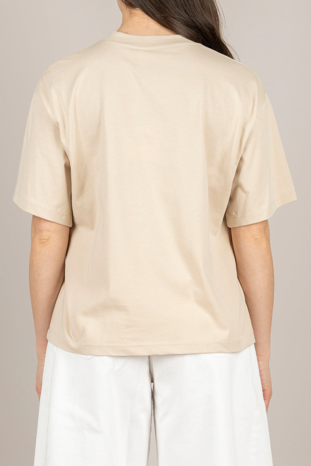 TENSIONE IN - PE260120 - T-SHIRT CON BANDA AVORIO/BLU