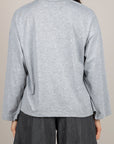 TENSIONE IN - PE260149 - T-SHIRT MANICA LUNGA CON TASCA PAILLETTES GRIGIO MELANGE