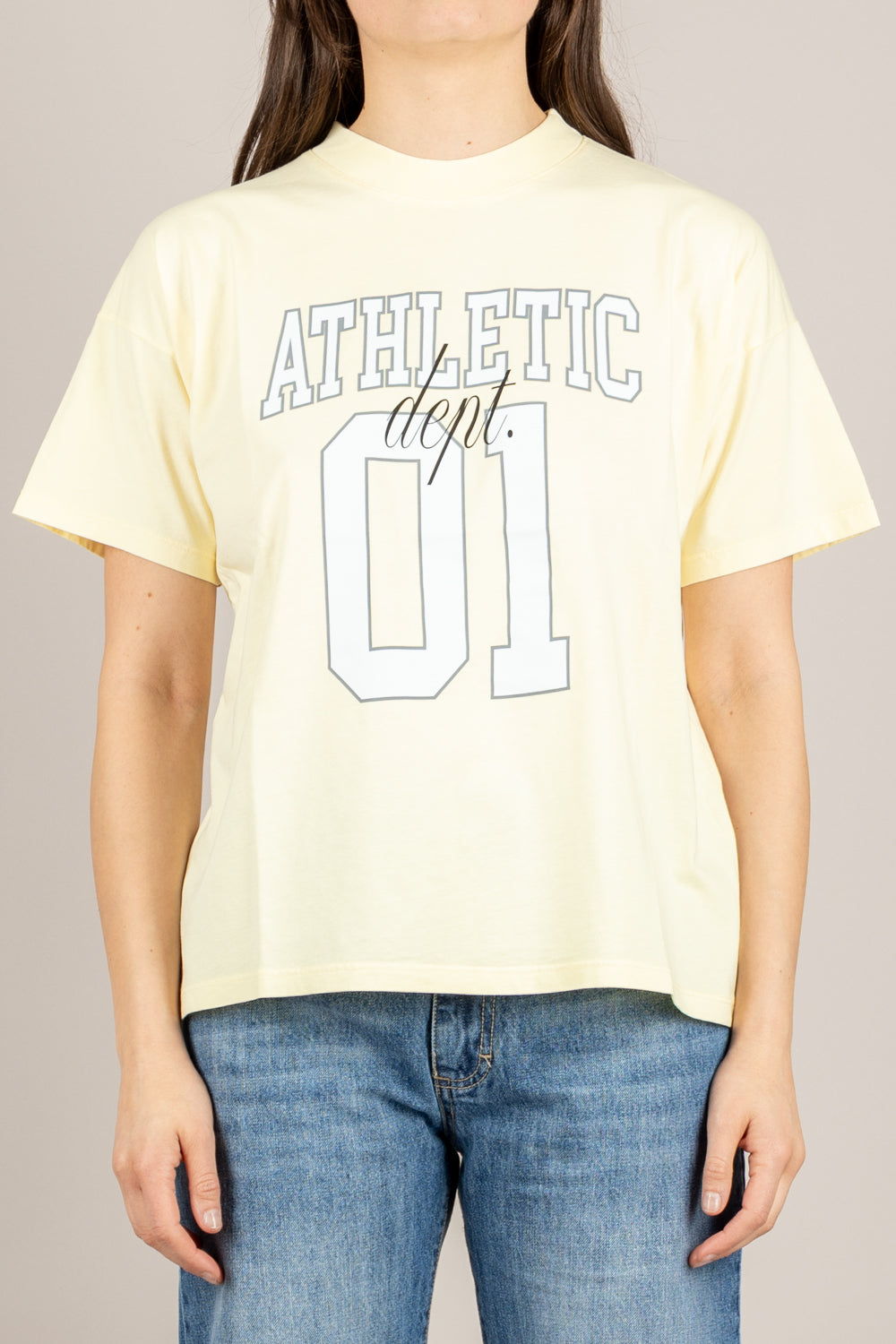 VICOLO - RAB0481 - T-SHIRT GIALLO PAGLIERINO