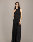 DIXIE - RBA91PN - CANOTTA CHIUSURA ALAMARI NERO