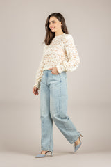 TENSIONE IN - S26C694 - BLUSA IN PIZZO