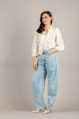 TENSIONE IN - S26C901 - CAMICIA SCOLLO A V CON INSERTI SBOLLITO