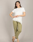 TENSIONE IN - S26P022CAMP - JEANS CROP SFRANGIATO VERDE