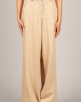 TENSIONE IN - S26PA16 - PANTALONE GESSATO MICRO PAILLETTES CAMMELLO