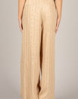 TENSIONE IN - S26PA16 - PANTALONE GESSATO MICRO PAILLETTES CAMMELLO