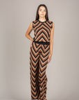 ANGELA DAVIS - SP9LS10 - PANTALONE FANTASIA GEOMETRICA NERO