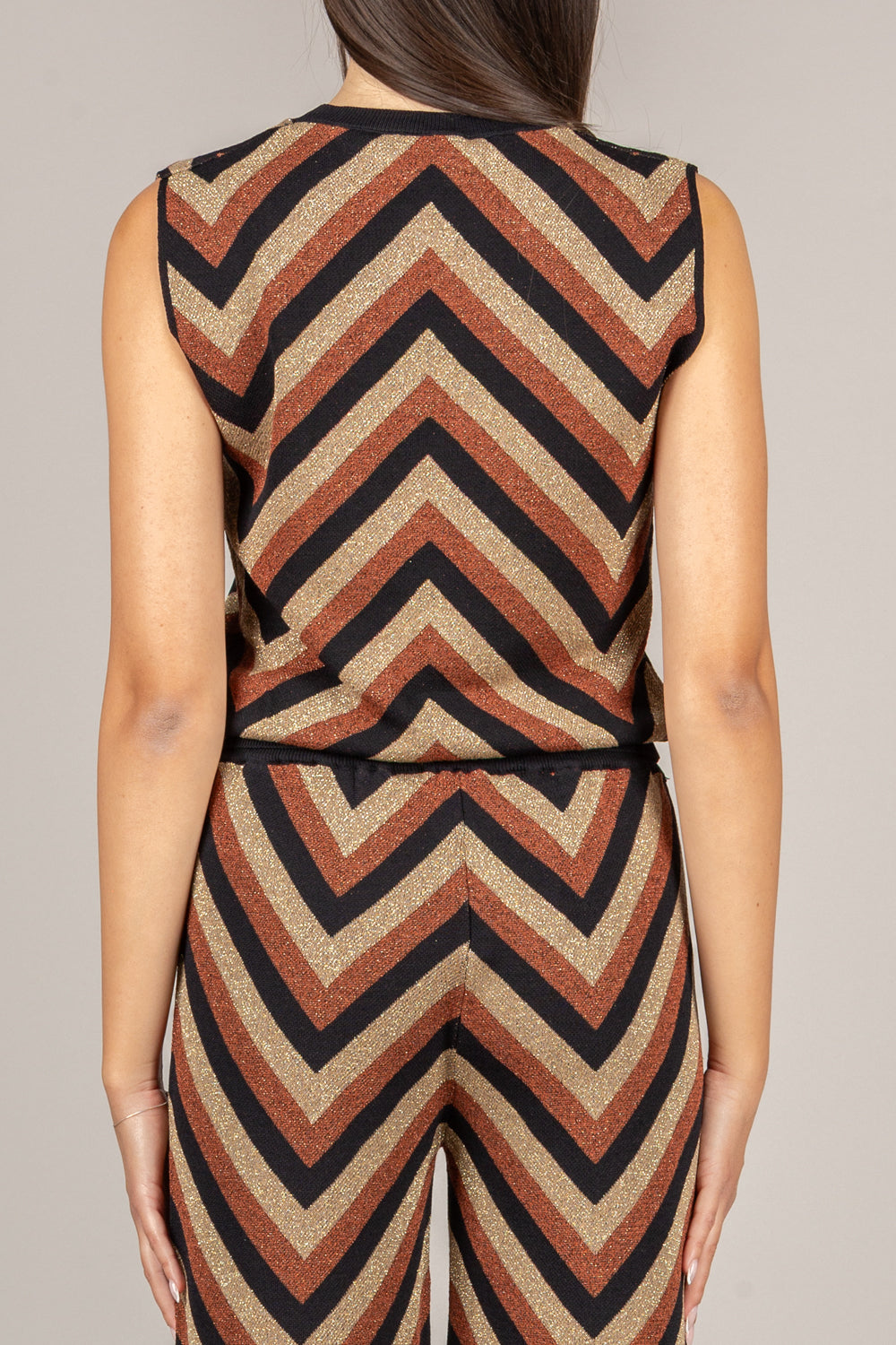 ANGELA DAVIS - SP9LS11 - MAGLIA FANTASIA GEOMETRICA NERO