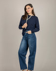ANGELA DAVIS - SP9PA1 - MAGLIA GIROCOLLO BLUE